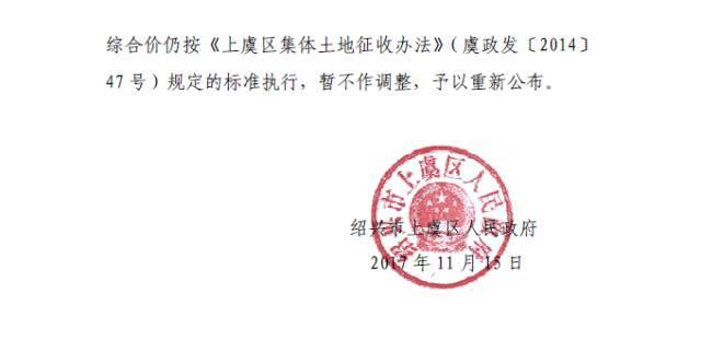 上虞区征地价格